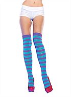 Neon striped thigh highs